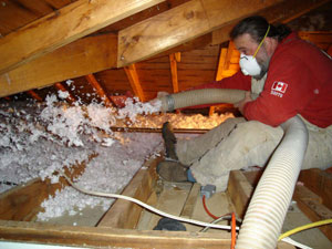 attic blow in insulation application process image